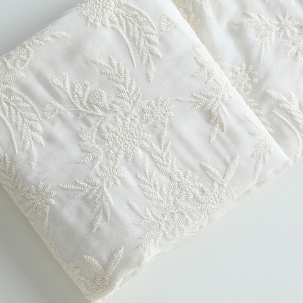 Embroidered Fabric Cotton Thread Home Textile Cotton for Women's Wear 2